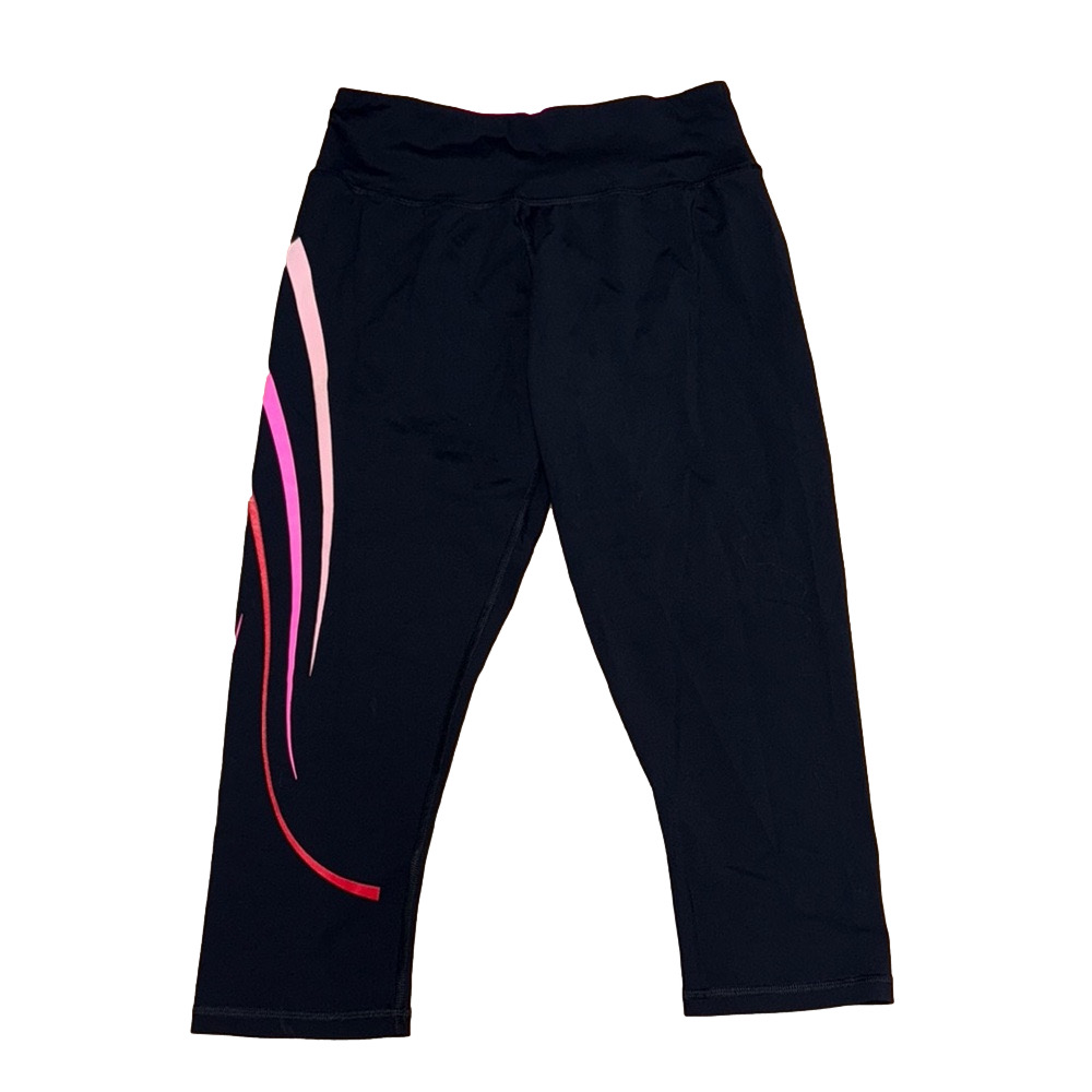 Maurices Black and Pink Active Capri Pants with Stretchy Comfort Activewear